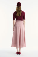 Belted Pleated Skirt