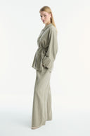 Cuffed Striped Trouser Set