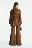 Suede Shirt with Front Button Placket