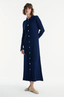 Nellie Gold Button-Detail Knit Dress