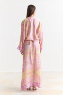 Satin Printed Yoryo Chiffon Dress