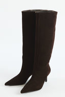 Pointed-Toe Genuine Leather Suede Ankle Boots