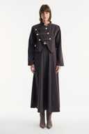 Asymmetric Button Detail Skirt Set