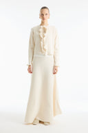 Ruffled Knit Skirt Set - Stone