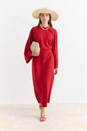 Wide Sleeve Detail Linen Dress