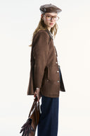 Liora Contrast Collar Suede Jacket