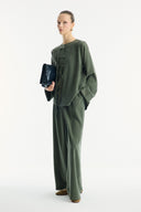 Button-Down Detail Pant Suit
