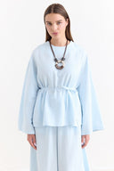 Linen Trousers Set with Waist Tie Detail