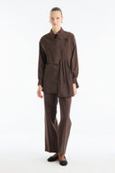 Button Detail Ribbed Pants Set