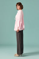 Scarf-Collar Knitted Sweater