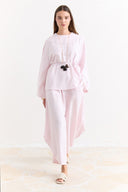 Linen Trousers Set with Waist Tie Detail