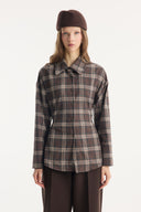 Plaid Shirt with Waist-Fitted Detail