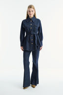 Gold Button Detailed Denim Set