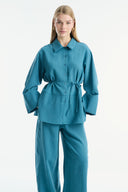 Cuffed Striped Trouser Set