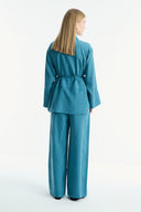 Cuffed Striped Trouser Set