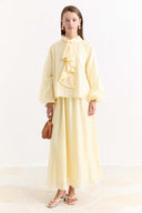 Collar Detail Skirt Set