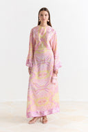 Satin Printed Yoryo Chiffon Dress