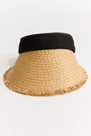 Tassel Detail Straw Visor Hat