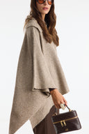 Collared Knit Poncho