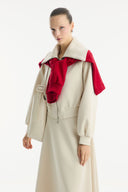 Wide Collar Zippered Scuba Skirt Set