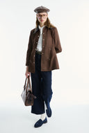 Liora Contrast Collar Suede Jacket
