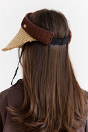 Tassel-Detail Straw Visor Hat