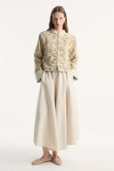 Floral Pattern Jacket and Skirt Set