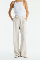 Straight-Leg Topstitched Trousers