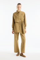 Button-Detail Ribbed Pants Set