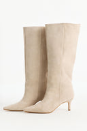 Pointed-Toe Genuine Leather Suede Ankle Boots