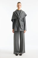 Shawl Detail Knitted Pants Set