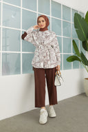 Diose Patterned Scuba Set - Coffee