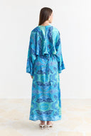 Satin Printed Yoryo Chiffon Dress