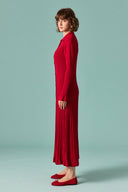 Nellie Gold Button-Detail Knit Dress