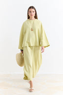Linen Trousers Set with Waist Tie Detail