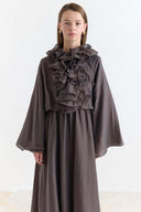 Dress with Ruffle Collar Detail