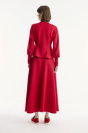 Scuba Set with Zipper Detail and Flared Skirt