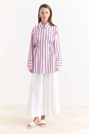 Lace Detail Striped Shirt