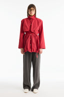 Allerli Snap-Button Detail Balloon Jacket - Red