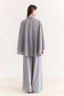 Jacket Collar Striped Trouser Set