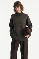 Glitter Detail Turtleneck Knit Sweater