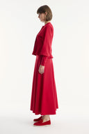 Scuba Set with Zipper Detail and Flared Skirt