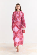 Satin Printed Yoryo Chiffon Dress