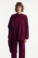 Scarf-Detailed Knitted Trousers Set