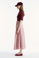Belted Pleated Skirt