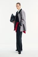 Parka with Contrast Collar and Tape Detail