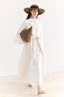 Front and Sleeve Ruffled Dress
