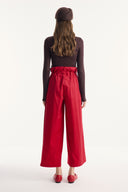 Wide Leg Cotton Trousers