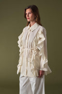 Adelina Shirt with Ruffle Sleeves and Front