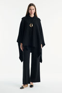 Collar Detail Wide Sleeve Knit Set with Trousers